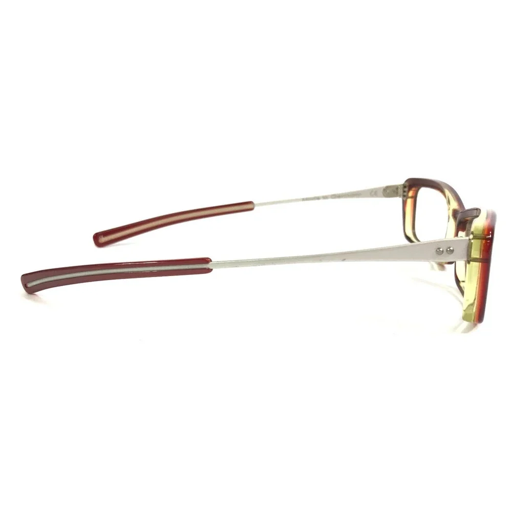 Onkel Eyeglasses Frames Buto Col. 31 Red on Green Silver Rectangle 50-15-140